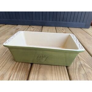 Tastefully Simple Olive Green Host Collection Bread Loaf Pan 11" x 6" x 3 1/2"